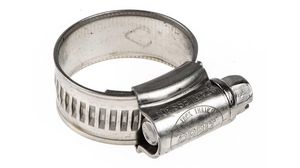 Hose Clamp, Stainless Steel, Grey, 25mm, Screw
